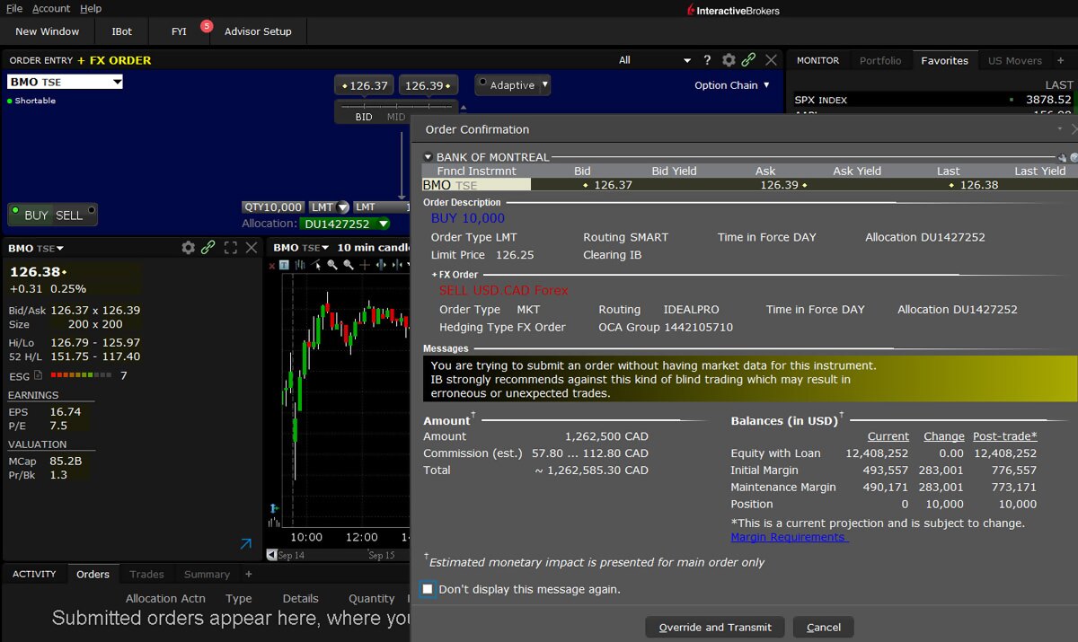 FX Order Example