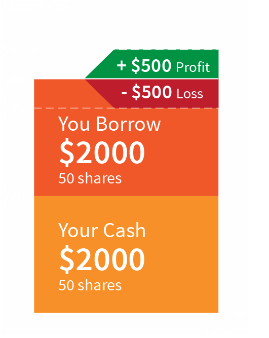 Example profit / loss on stock trade using margin